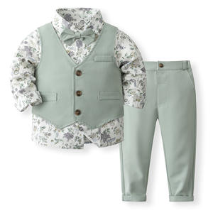 Stile europeo Design Design camicia + gilet + pantaloni Set completo per bambini Gentleman Boys abbigliamento bel ragazzo vestito formale For6Y - Product Image 3