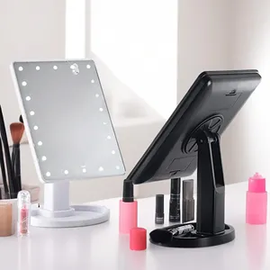 Espejo de Vanidad Redondo con Iluminación LED para Cosméticos de Escritorio, con Luces, Personalizado, de Doble Cara y con Aumento - Product Image 1