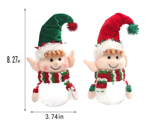 Bocaux à bonbons de Noël avec couvercle en forme d'elfe, en plastique transparent, pour biscuits de Noël, boîte de rangement pour collations de Noël, <span class=keywords><strong>contenant</strong></span> cadeau pour fête de Noël - Product Image 6
