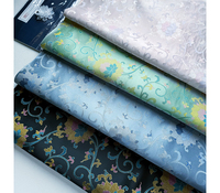 Tissu jacquard en soie mélangée à motifs floraux, élégant et vintage, respirant, pour robe Abaya