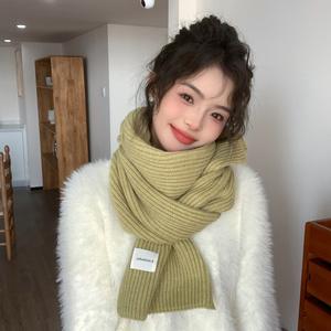 الأوشحة الكورية غير المحبوكة الراقية الأعلى مبيعًا بلون واحد للخريف والشتاء والرقبة الدافئة أزياء مخططة طباعة بالجملة - Product Image 4