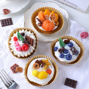 Simulation Cupcake Scented <b>Candle</b> Creative Food Shape Soy Wax Aroma Gift Photo Shooting Desktop Display Ornament - Product Image 2
