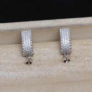 Boucles d'oreilles carrées en argent S925 avec incrustation de perles de 8 à 13 mm JG5192, accessoires de bijouterie DIY, support vide, composants et trouvailles de bijouterie - Product Image 3
