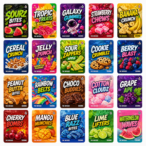 Sacchetti Mylar Personalizzati con Stampa, Fustellati, Opachi, Soft Touch, a Prova di Bambino, con Chiusura Zip, Forma Speciale, 3.5g - Product Image 1