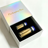 Cajas Negras para Viales de Péptidos con Detalles en Dorado, Estuche para Péptidos con Inserto de Espuma Personalizado, Embalaje Protector para Viales Individuales de 3ml/5ml
