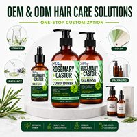 OEM Bio-Teebaumöl-Rosmarin-Rizinusöl Anti-Schuppen Feuchtigkeitsspendendes Haarwuchs-Shampoo