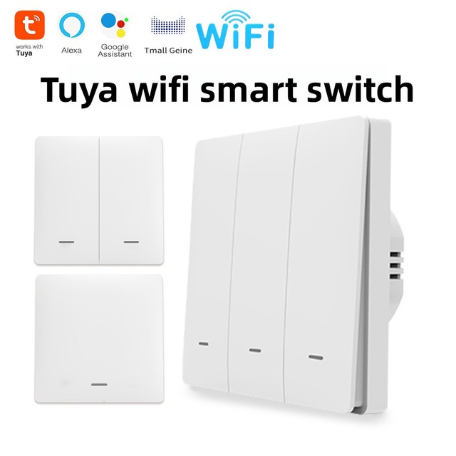 WiFi Smart Switch EU Standard 86-type Push-button Whole-house Smart Wall Switch App Control Timing Voice Activation