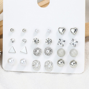 <b>Stud</b> <b>Earrings</b> Women's <b>Crystal</b> Rhinestone Pearl Heart Gold Plated Everyday Wear Fashion Jewelry 2023 - Product Image 2