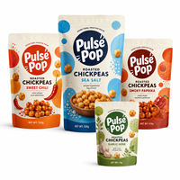 Sachet Doypack à soufflet latéral en aluminium avec fermeture zip, qualité alimentaire, pour emballage de bonbons crémeux et snacks, marque privée