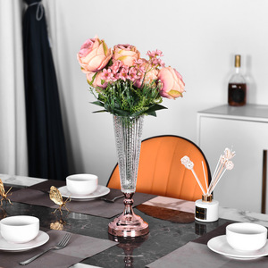 Jarrón Decorativo de Vidrio y Metal de Estilo Europeo, para Mesa, Decoración Costera para Sala de Estar, Dormitorio, Bodas, Florero Decorativo - Product Image 2