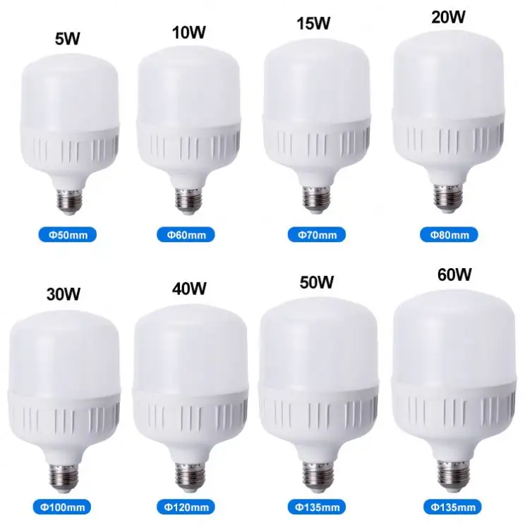 Ultra High Quality E27 5W 10W 15W 20W 30W 40W 50W 60W Aluminum Shape Led Bulb Lights Lamp