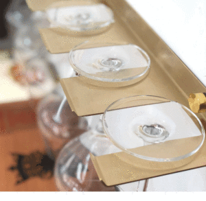 Qiansi-Soporte de latón cepillado WS0003 para copa de vino, soporte de estilo conciso para colgar al <span class=keywords><strong>revés</strong></span>, estante de conexión - Product Image 2