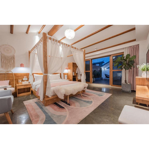Ensemble de meubles de chambre à coucher sur mesure pour hôtel, meubles de chambre à coucher sur mesure comprenant un lit, une table de chevet, un placard, ensemble de chambre à coucher trois pièces - Product Image 1