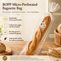 Sacs d'emballage pour pain en plastique alimentaire personnalisés en gros, imprimés, transparents, micro-perforés, en BOPP