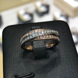 Anillo de Diamantes F1479, Oro Sólido de 18K, Corte Brillante Redondo, Color G Natural, Anillo de Boda Clásico Unisex - Product Image 2