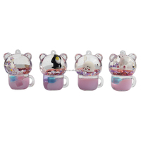 Porte-clés personnalisé en forme de crème glacée liquide avec paillettes flottantes, breloques 3D transparentes, cadeau promotionnel original