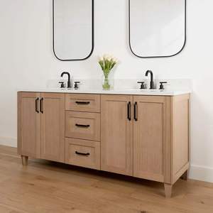 Modern Design Custom Luxury Solid Wood Minimalist Style Bathroom <b>Vanity</b> Ceramic <b>LED</b> Eco-Friendly for Hotel Villa Use - Product Image 6