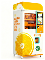 Máquina Expendedora de Jugos Amarilla de 22 Pulgadas para Edificios de Oficinas, Alto Rendimiento, Sistema de Pago con Código QR, Compatibilidad con Redes, Autolimpieza