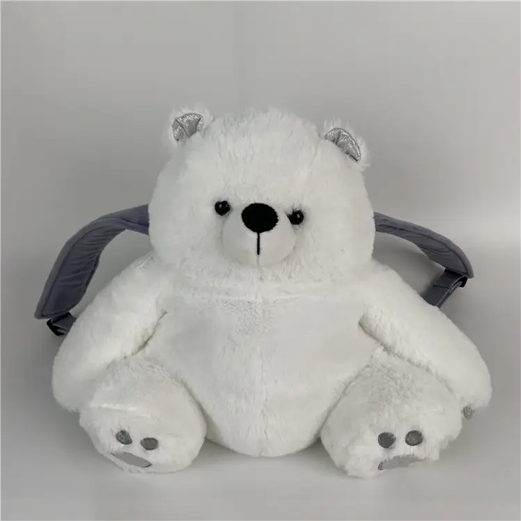 polar bear animals plush backpack plush bags for kids