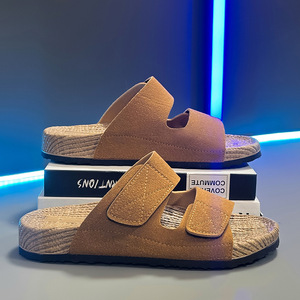 Sandales <span class=keywords><strong>Birkenstock</strong></span> de luxe léger pour hommes, en cuir respirant et anti-odeur, à enfiler, couleur unie, grandes tailles, pour la détente et la conduite estivale - Product Image 2