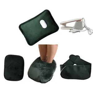 Fashion Flannel Heating Warm Hot Water Bottle Belt Waist Wearable Hot Water Bag With Cover Foot Warmer