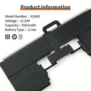 <span class=keywords><strong>Batterie</strong></span> d'ordinateur portable de haute qualité, usine A2669 pour <span class=keywords><strong>Macbook</strong></span> <span class=keywords><strong>Air</strong></span> 13,6 pouces M2 A2681 11,54V 52,6Wh 4561mAh, <span class=keywords><strong>batterie</strong></span> d'ordinateur portable - Product Image 2
