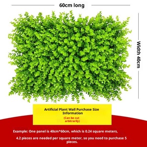 Mur végétal artificiel en plastique 3D, plantes vertes bioniques, fond de scène, fausses fleurs, combinaison paysagère, décoration intérieure - Product Image 5