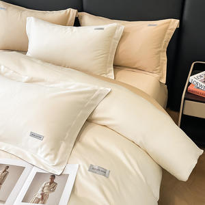 Ropa <strong>De</strong> <strong>Cama</strong> Customized Wholesale Luxury Star Hotel king Queen Size Plain White Soft Warm Comforter Quilt Cover 4pcs Bedding Set - Product Image 4