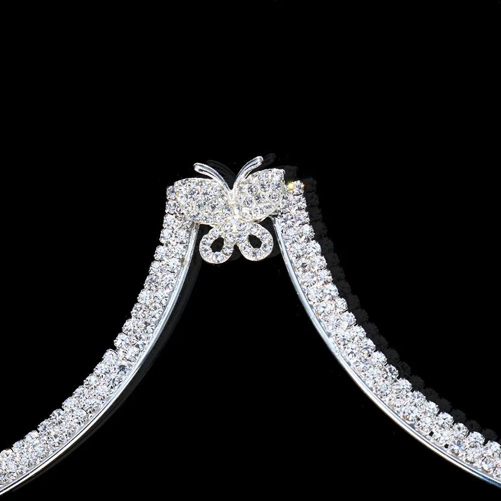 Rantai perhiasan Bra braket dada berlian imitasi kupu-kupu seksi untuk wanita Aksesori rantai tubuh Payudara kristal Bikini pesta