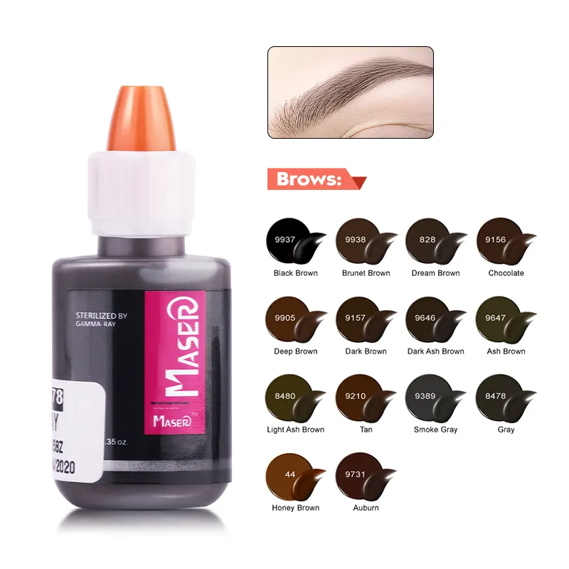 Maser – Pigment de maquillage Permanent professionnel pour Microblading Machine, Pigments de maquillage Permanent pour sourcils, eyeliner, lèvres