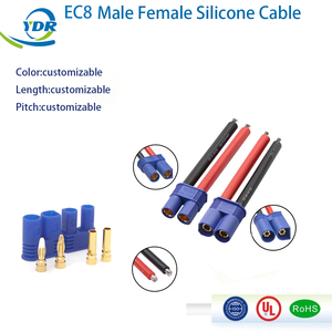 Cavo in Silicone EC8 Maschio-Femmina 8AWG Personalizzato, Rame Placcato Stagno, 1.5M 600V 50A, ad Alta Capacità per Batterie LiPo RC e Droni - Product Image 1