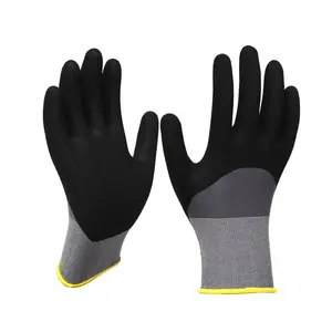 Guantes de protección de manos de Spandex de nailon de calibre 15 Guantes de seguridad de trabajo de nitrilo 3/4 de una sola capa