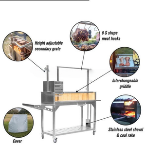 Parrilla Brasero Santa Marí<span class=keywords><strong>a</strong></span> de Acero Inoxidable de Lujo, Parrilla de Carbón Metálica para Exteriores para Más de 5 Personas, Estilo <span class=keywords><strong>Parilla</strong></span> Argentina - Product Image 6