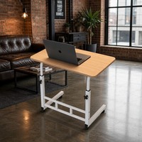 Plateau de lit portable écologique pour ordinateur portable avec lampe LED et support de téléphone intégré pour le travail à domicile, depuis le lit, le canapé ou le fauteuil