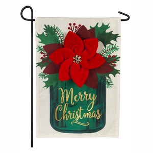 Gasser stampa personalizzata 12x18 pollici bandiera stagionale Banner bandiera da giardino in lino con stampa fronte-retro con supporto in acciaio - Product Image 1