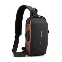 MARKSMAN – sac de poitrine tendance pour homme, sac à dos multifonctionnel USB antivol pour voyage et sport