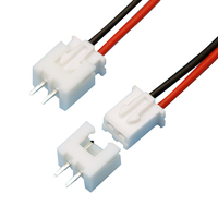 Kabel Harness Kabel PVC Elektronik Khusus Berinsulasi XH2.54mm Pitch 2P Konduktor Tembaga Berlapis Timah ISO9001 untuk Pengkabelan 100MM/200MM
