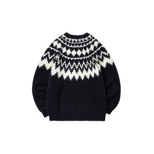 Suéter de Punto al por Mayor, Suéter de Invierno de Manga Larga, Suéter de Punto Personalizado con Patrón, Mezcla de Lana Mohair, Suéter de Punto Grueso para Hombre - Product Image 3