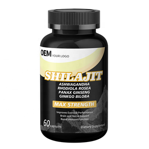 Cápsulas de Shilajit al por Mayor OEM con Ashwagandha y Panax Ginseng, Potenciador de Energía, Mejora la Fuerza Masculina, Suplementos Herbales para el Cerebro - Product Image 1