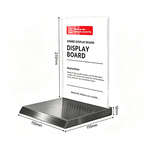 Espositore da Tavolo in Acrilico con Base in Acciaio Inox, Porta-Insegna per Negozi di Cosmetici - Product Image 6