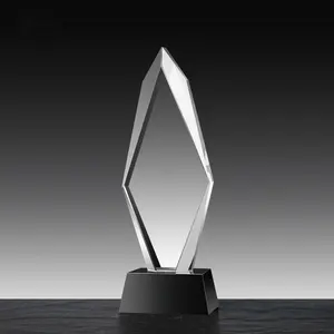 High Quality Custom Blank Glass Crystal Trophy Competition Engravable Crystal Trophy