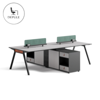 Bureau de travail modulaire pour 4 personnes, mobilier de bureau pour l'étude et le travail, bureau informatique, poste de travail pour le personnel
