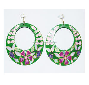 2025 Zambia verde 4 pares 20mm oro y Rosa delicias turcas pendientes de hoja de loto joyería étnica ropa de verano joyería - Product Image 5