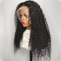 Peluca de Cabello Humano 100% de 30 Pulgadas de Largo, Peluca con Cierre de Encaje Suizo, Peluca Frontal con Encaje HD 13x4 de Ondas Profundas para Mujeres Negras