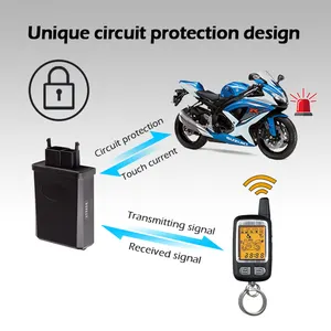 Alarme remoto espião, 2 vias, motocicleta, sem fio, anti-roubo, de início longo, o alarme de segurança da motocicleta, com sensor de proximidade remoto