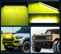 Barre lumineuse LED droite ultra-mince à faisceau spot de 20 pouces pour montage sur pare-chocs, idéale pour les camions tout-terrain 4x4