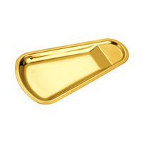 Plateau de buffet carré en acier inoxydable 304 doré avec pince, plateau à nourriture, porte-cuillère, plateau à couverts