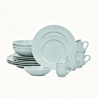 Ensemble de 16 assiettes de luxe vert émeraude à pois en relief, fabrication chinoise, service de table populaire en gros