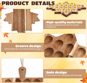 การระเบิด21หลุมผู้ถือภาชนะถาดไข่ deviled ใบเมเปิ้ลจานไข่ deviled สำหรับเคาน์เตอร์วันหยุด - Product Image 3