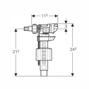 Robinet flottant Geberit Type 350 3/8 avec pression dynamique de 0,1 à 10 bars et bruit de 12 dB (A) à 3 bars - Product Image 2